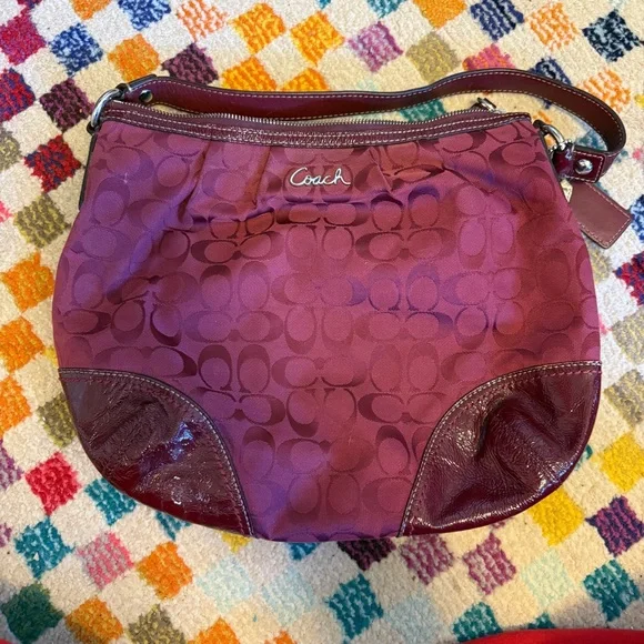 Coach Burgundy Shoulder Bag - Picture 1 of 8